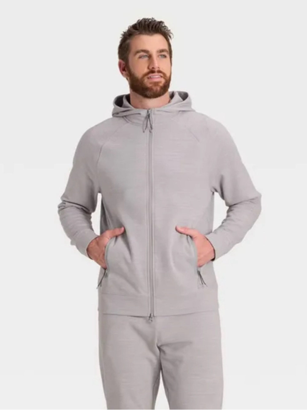 All In Motion Men's Siro Ponte Full Zip Hooded Sweatshirt Gray Heather Size 3XL